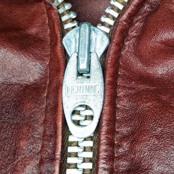 Iconic 70s Brown Leather Bomber Jacket - Picture 11 of 12